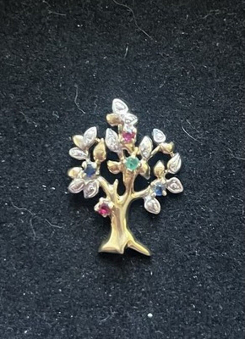 Vintage  Tree Of Life 9k With gemstones Pendant